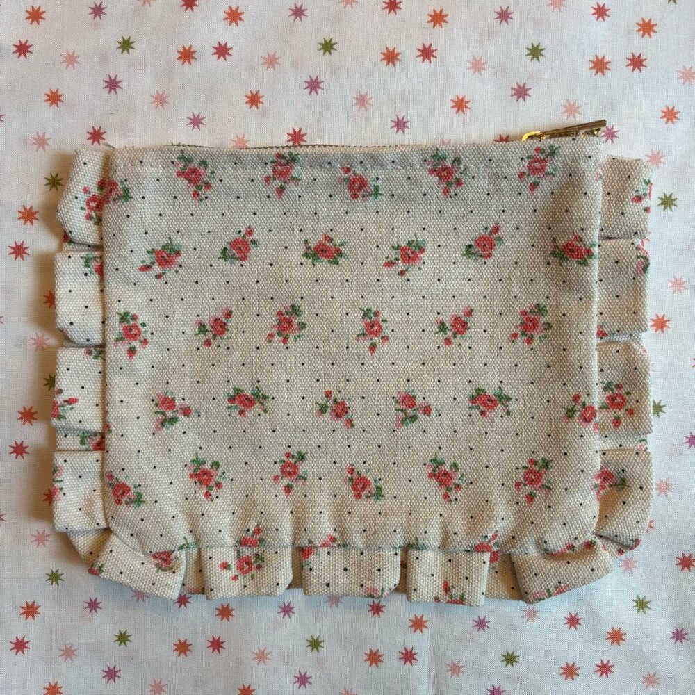 Sézane Canvas Makeup Bag Pouch, Ditsy Flower Print 🌷 - Picture 2 of 6